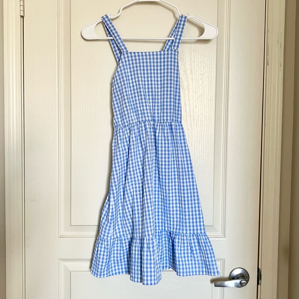 SHEIN Blue plaid gingham Kids Dress